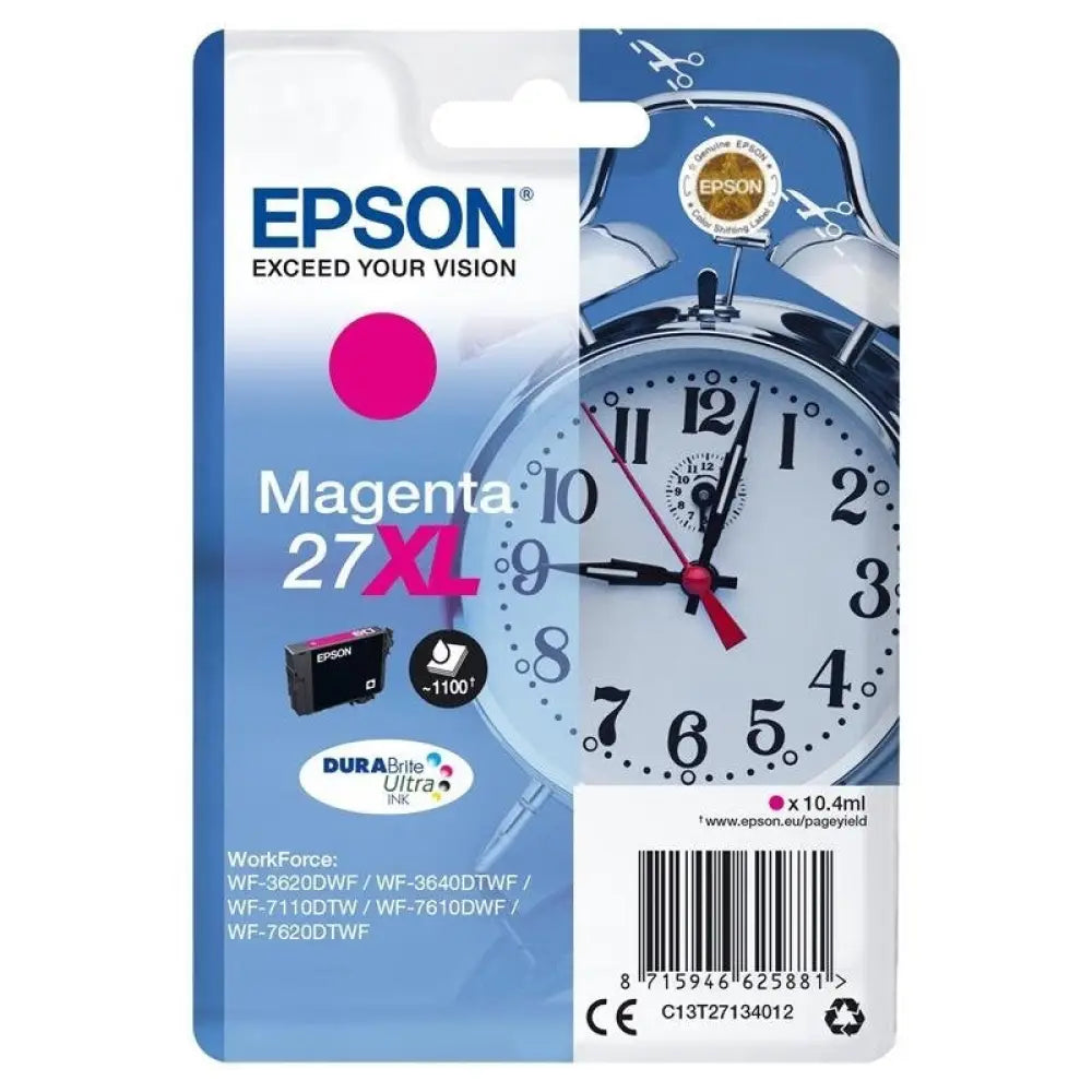 Epson WorkForce WF-3000 y WF-7000 Cartucho Magenta de Alta Capacidad nº27XL