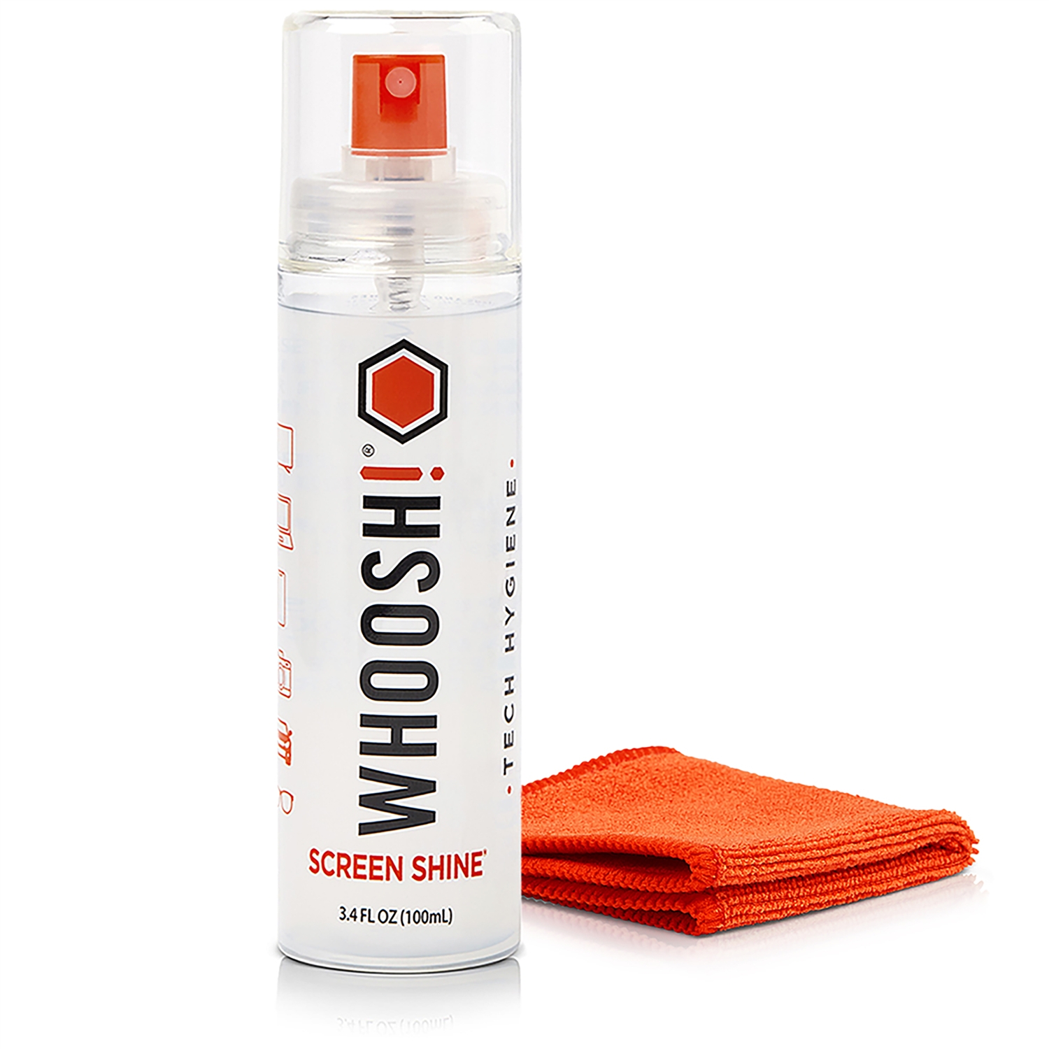 Whoosh! Kit GO XL limpiador de pantallas de 100ml + paño de microfibra de 14cm x 14cm