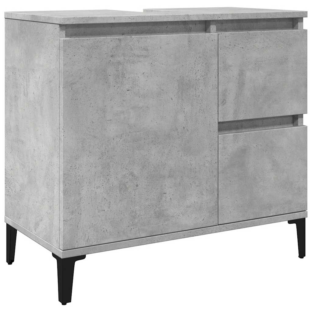 vidaXL Mueble de lavabo madera ingeniería gris hormigón 65x33x60 cm