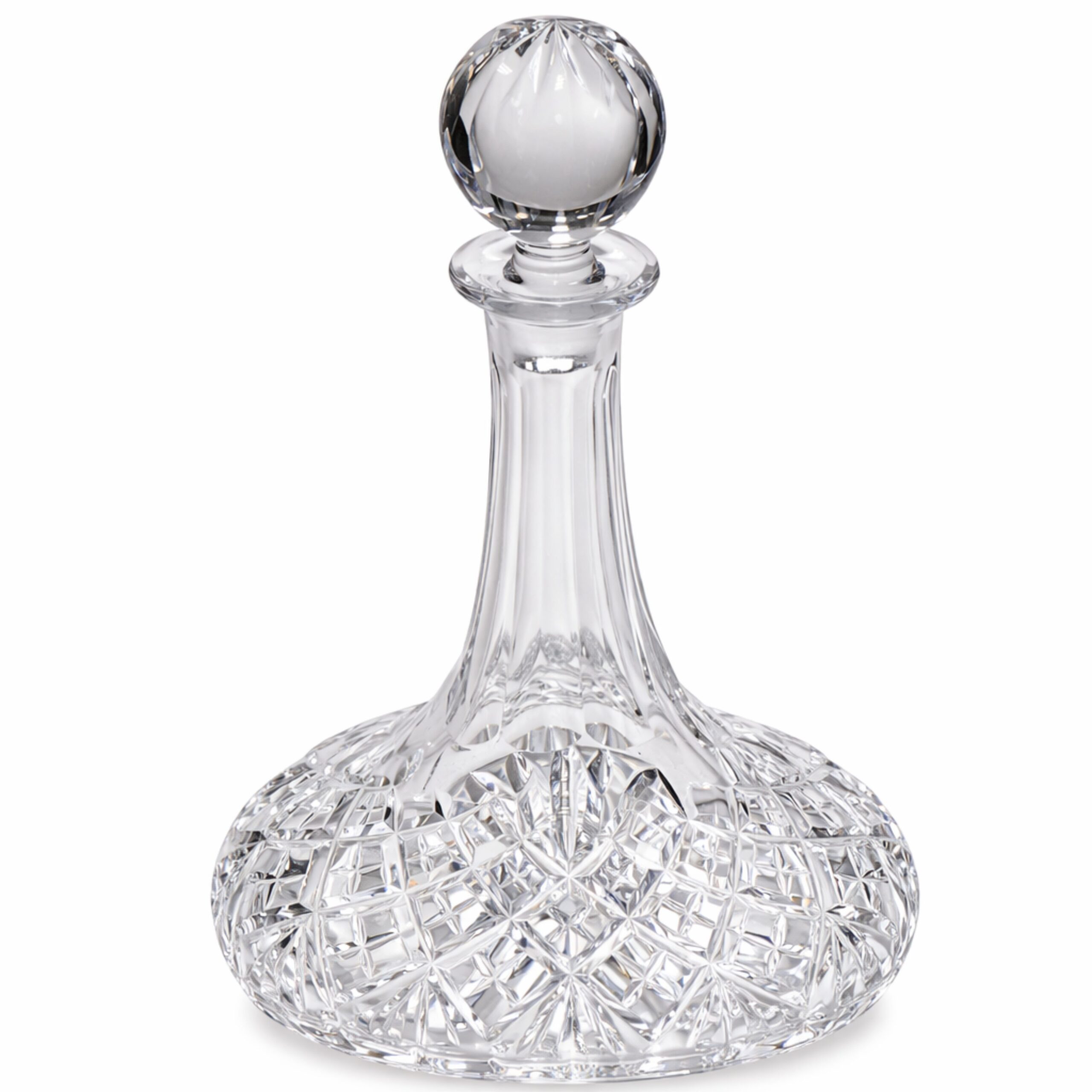 Crc Decantador de Vino de Cristal Tallado Aurum con Tapón Hermético y Capacidad de 1 Litro para Decoración