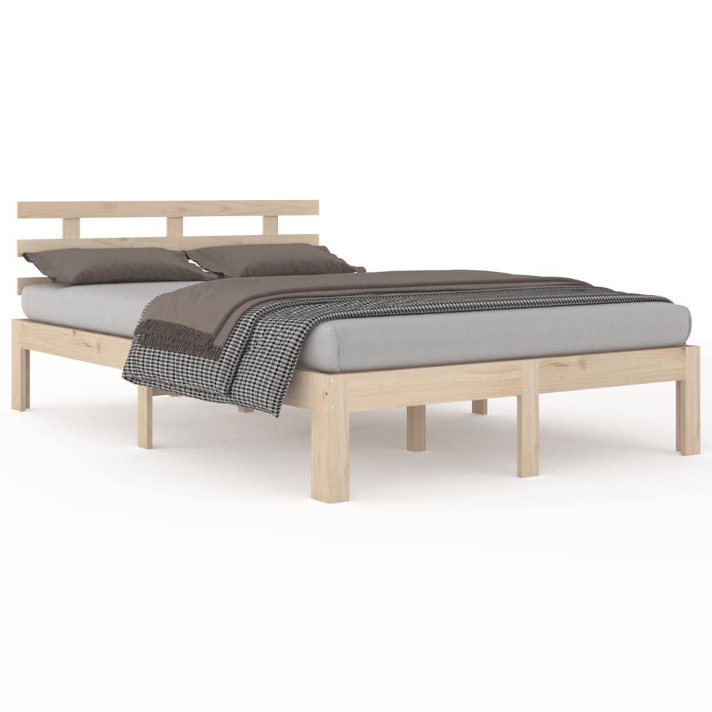 vidaXL Estructura de cama doble sin colchón madera maciza 150x200 cm