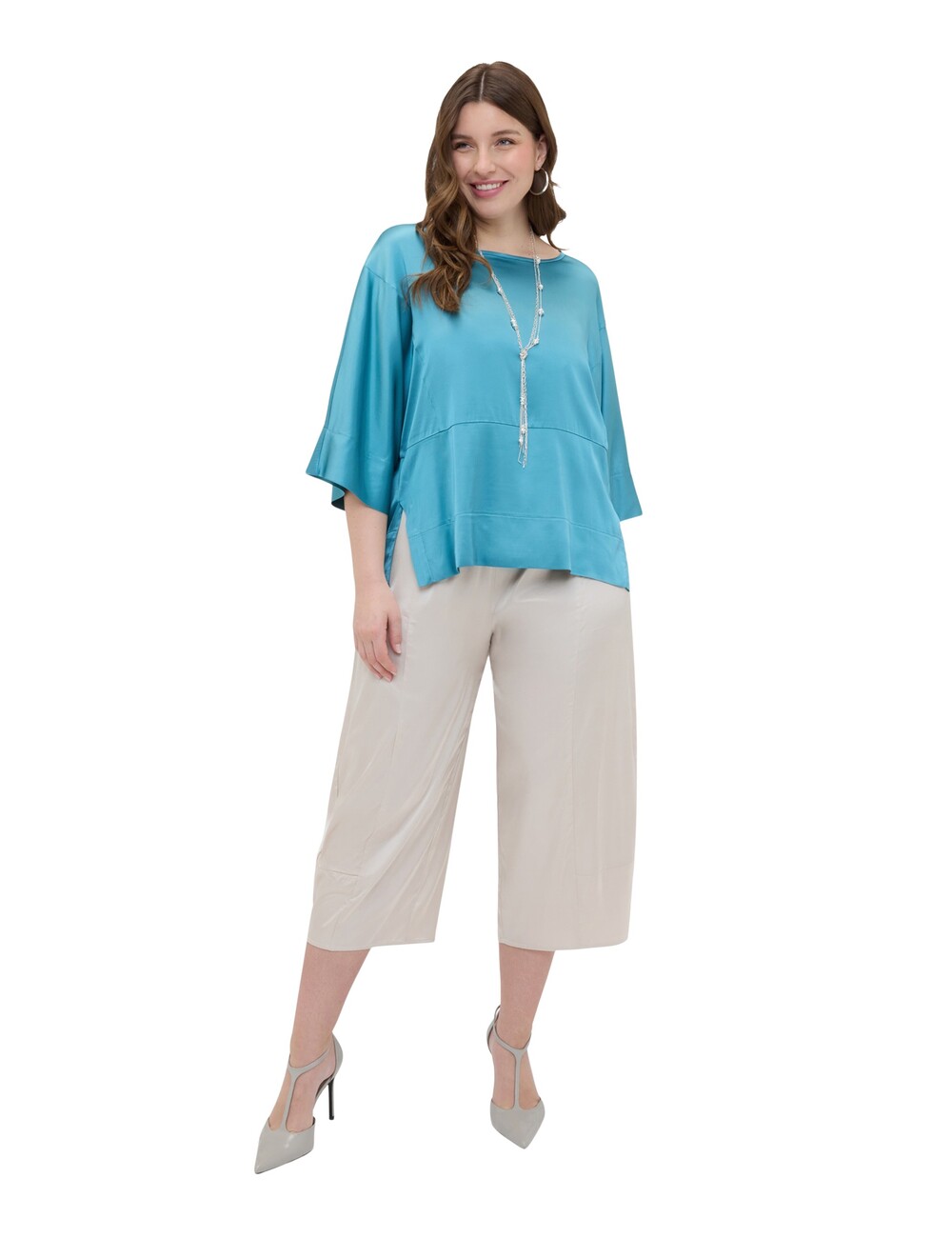 Fiorella Rubino - Blusa de raso con escote barco