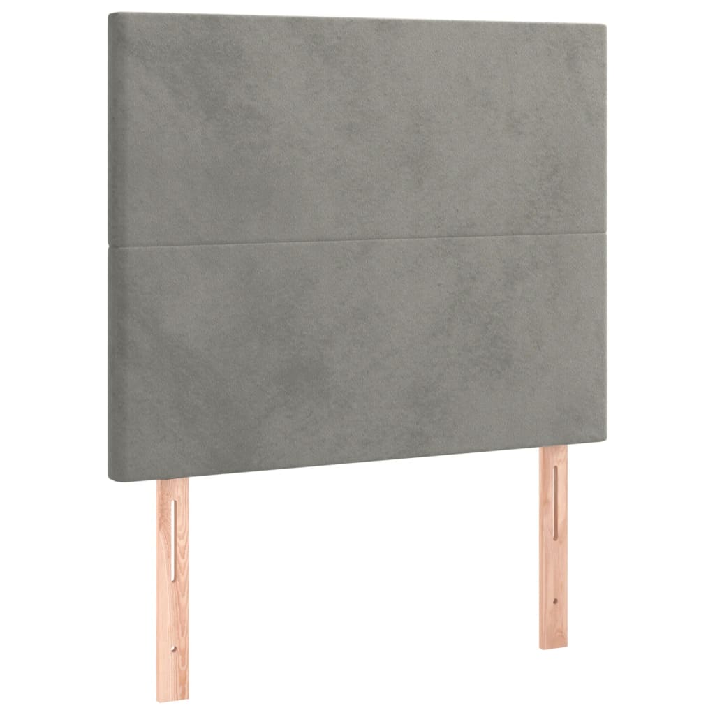 vidaXL Cabecero con luces LED terciopelo gris claro 100x5x118/128 cm