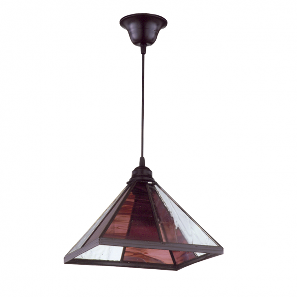 Colgante farol piramide violeta 1xe27 regx27