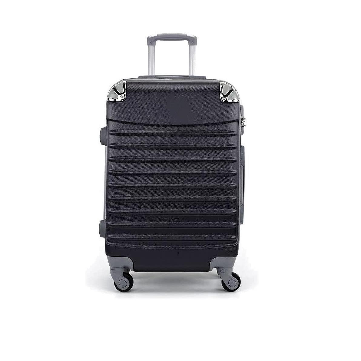 Maleta Mediana Equipaje para Viajar en avión 4 Ruedas giratorias 360º Color Negro 66x41x25cm COSHANO