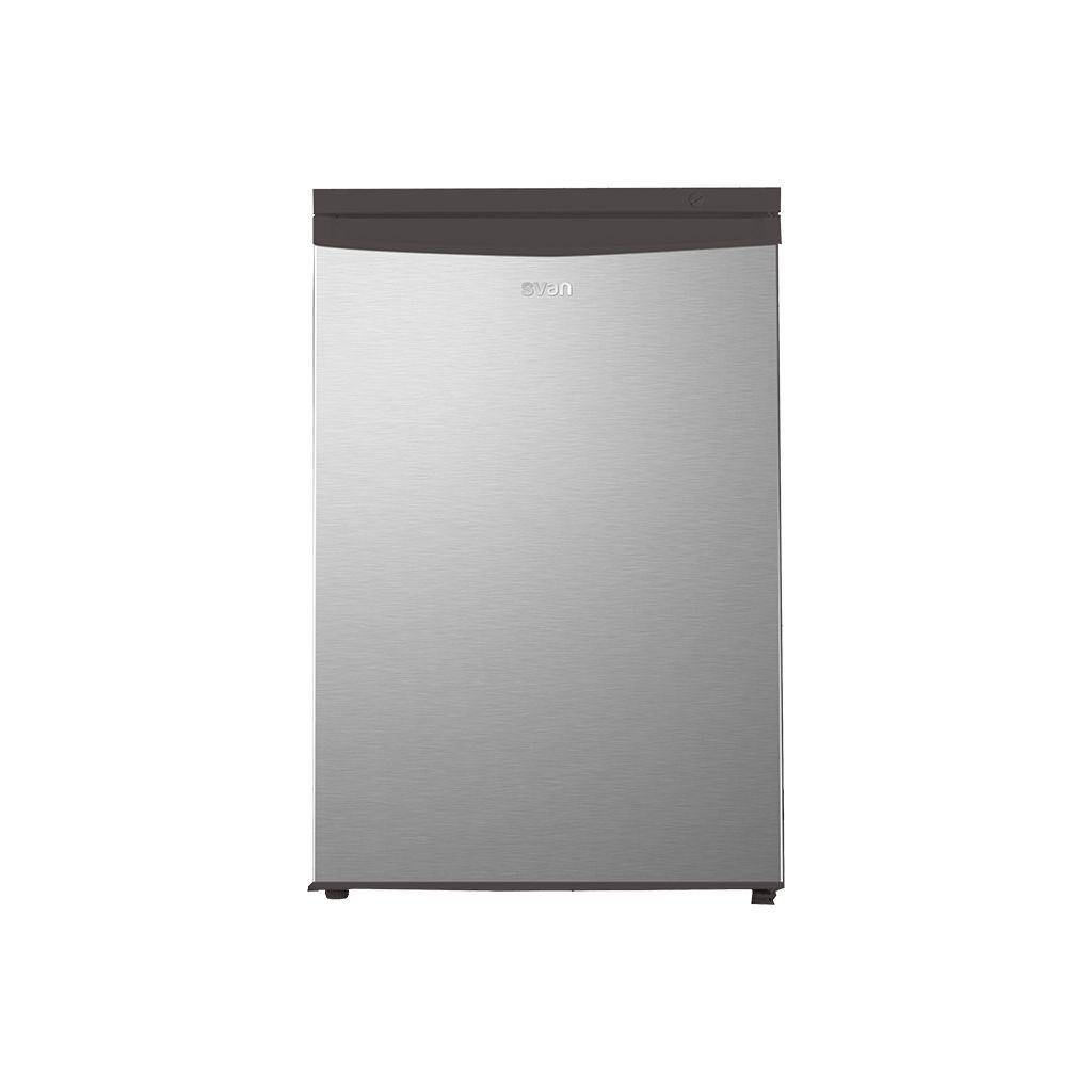 Svan - Frigorífico 1 puerta SR855500ECX de 120 L clase E con acabado inoxidable, 84 cm alto para cocina pequeña o oficina