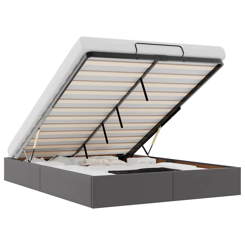 vidaXL Estructura de cama otomana sin colchón gris 140x190 cm