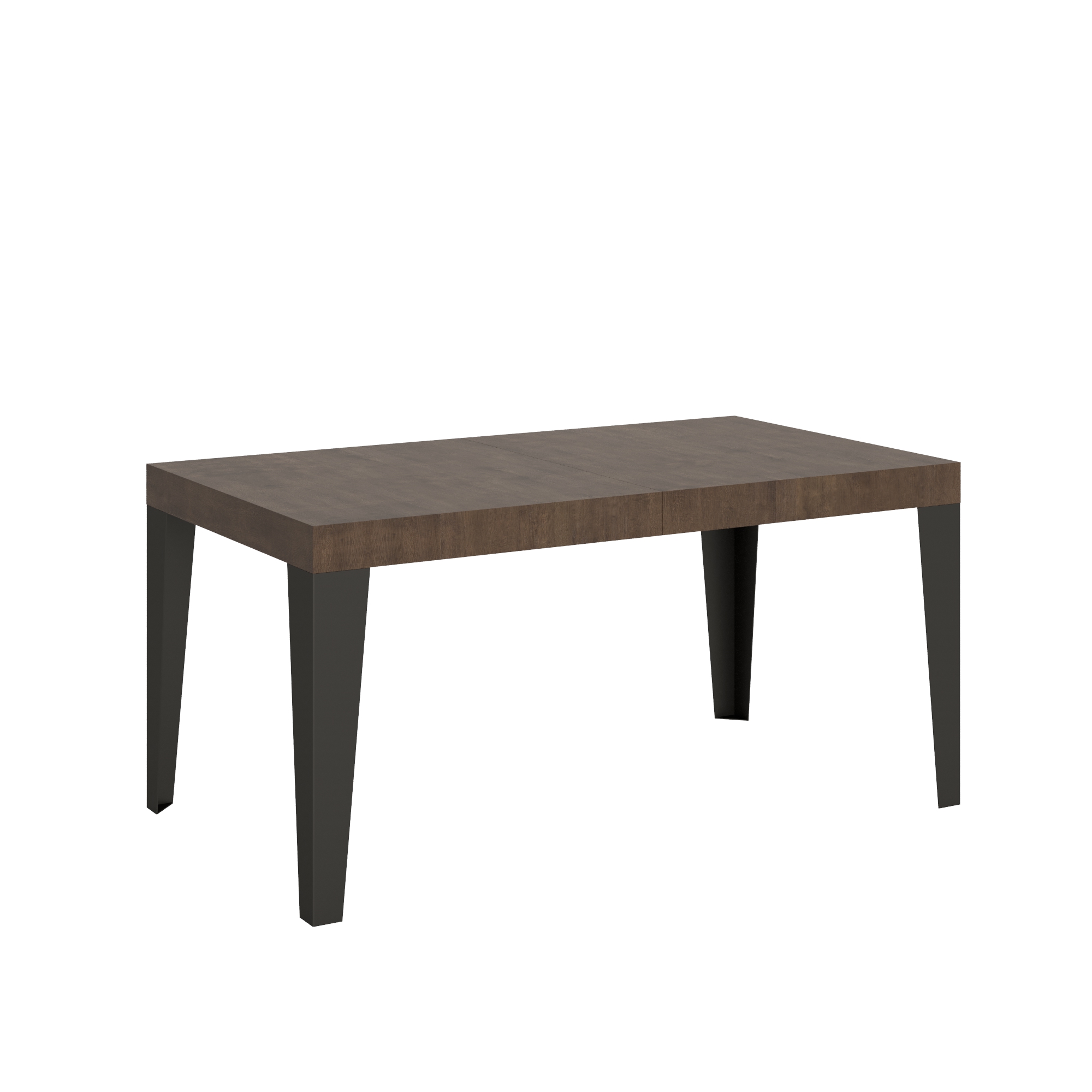 Mesa extensible 160/244x80 cm nogal flameado patas antracita - Itamoby