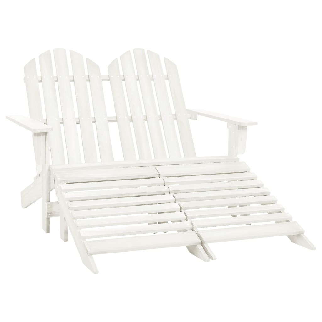 vidaXL Silla Adirondack de jardín 2 plazas madera de abeto