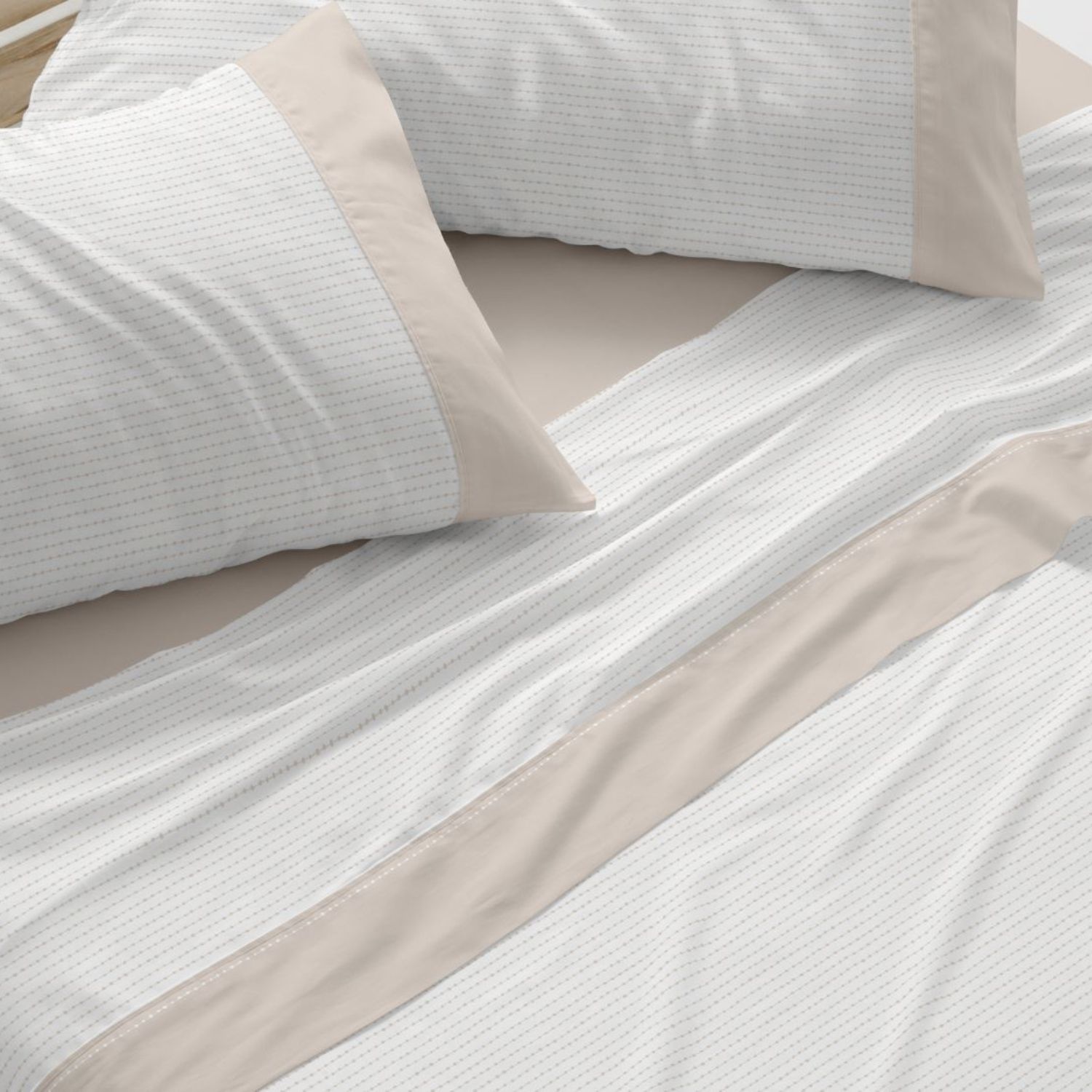 Juego Sábanas BURRITO BLANCO 50% Algodón Diseño Naif Azul - Tacto Suave, Fácil Planchado, Alta Durabilidad - Cama 90-200cm