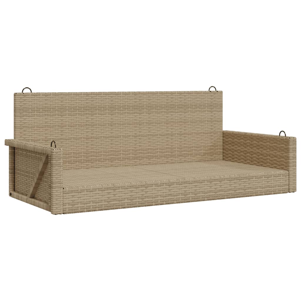 vidaXL Banco columpio de ratán sintético beige 119x56x48 cm