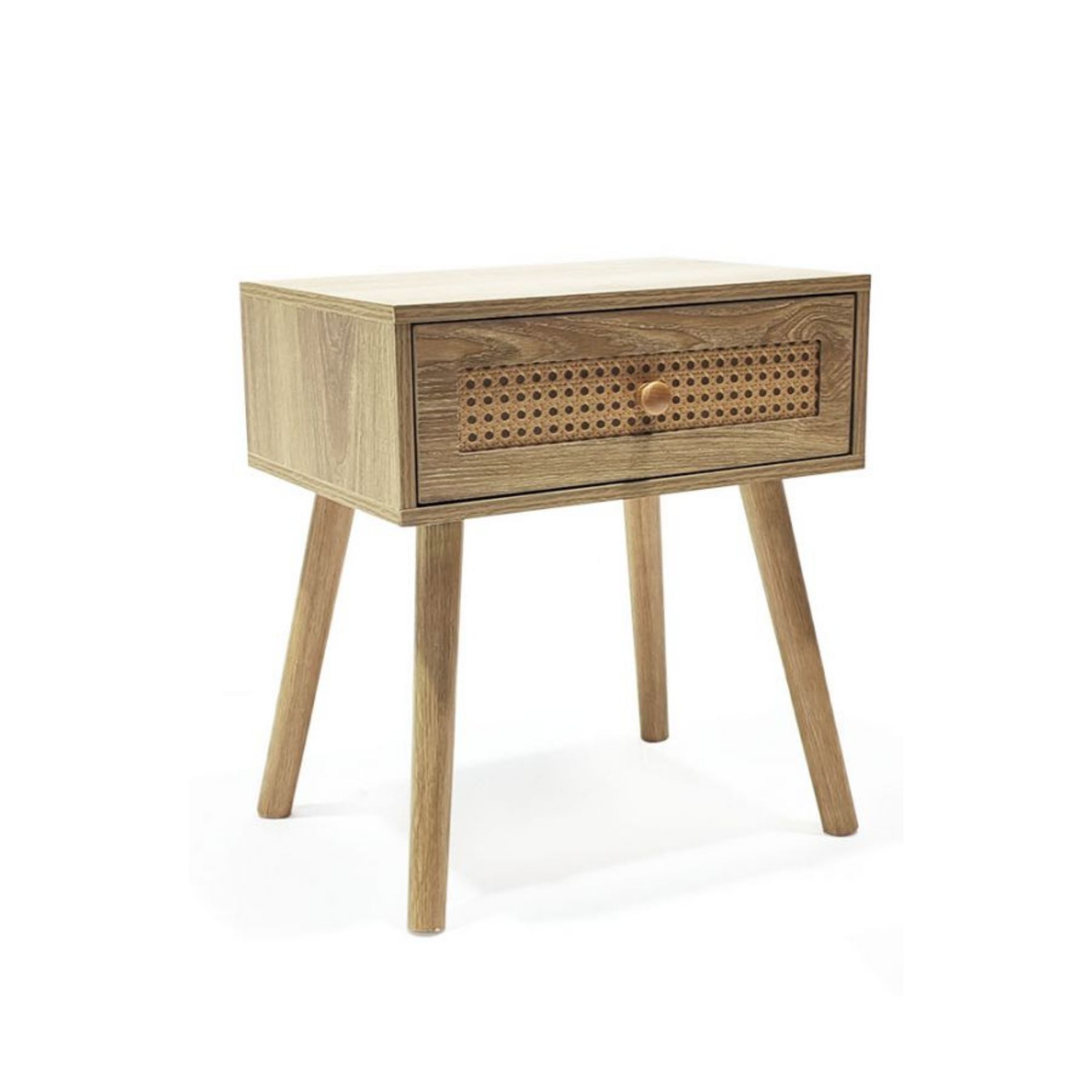 MOBLEKIT | Mesitas de Noche de Madera y Metal, Diseño Nórdico o Industrial con Opciones de Cajón, Puerta o Estantes, Muebles Compactos para Dormitorio