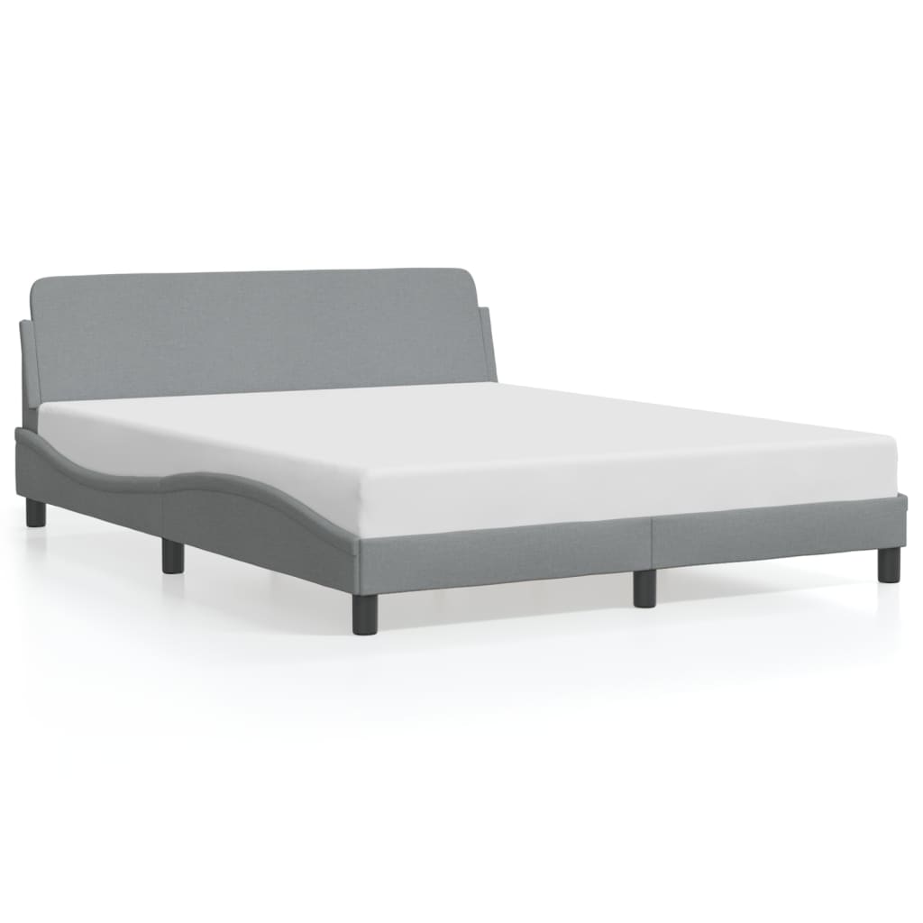 vidaXL Estructura de cama Dover tela gris claro 160x200 cm