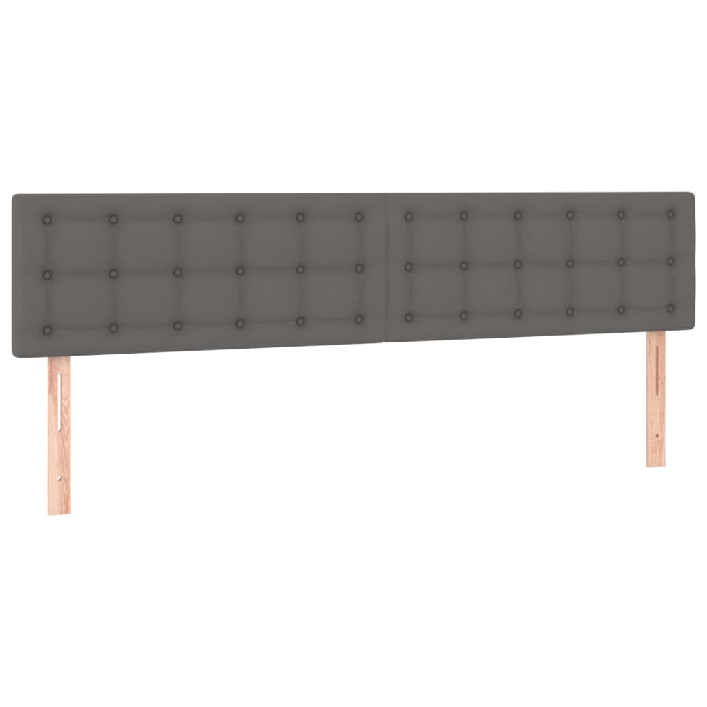 vidaXL Cabeceros cuero sintético gris 180x5x78/88 cm