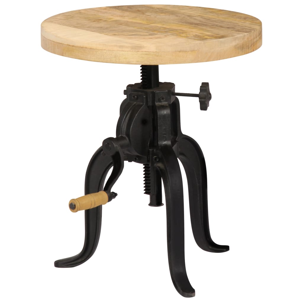 Mesa Auxiliar Vidaxl de Madera Reciclada y Madera Maciza de Mango 45x(45-62) Cm