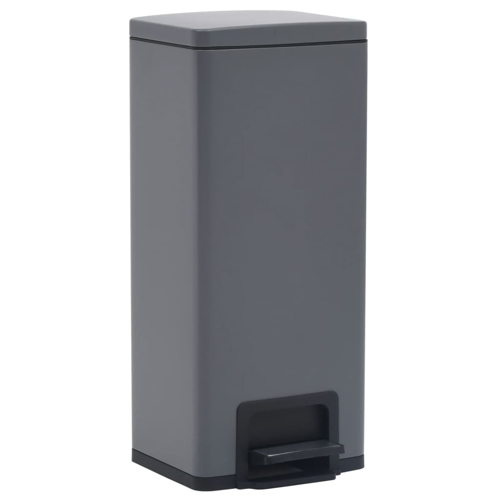 vidaXL Cubo Basura con Pedal Antihuellas 30L Acero Inoxidable Bote Color Plateado,  Gris,  Negro y mas