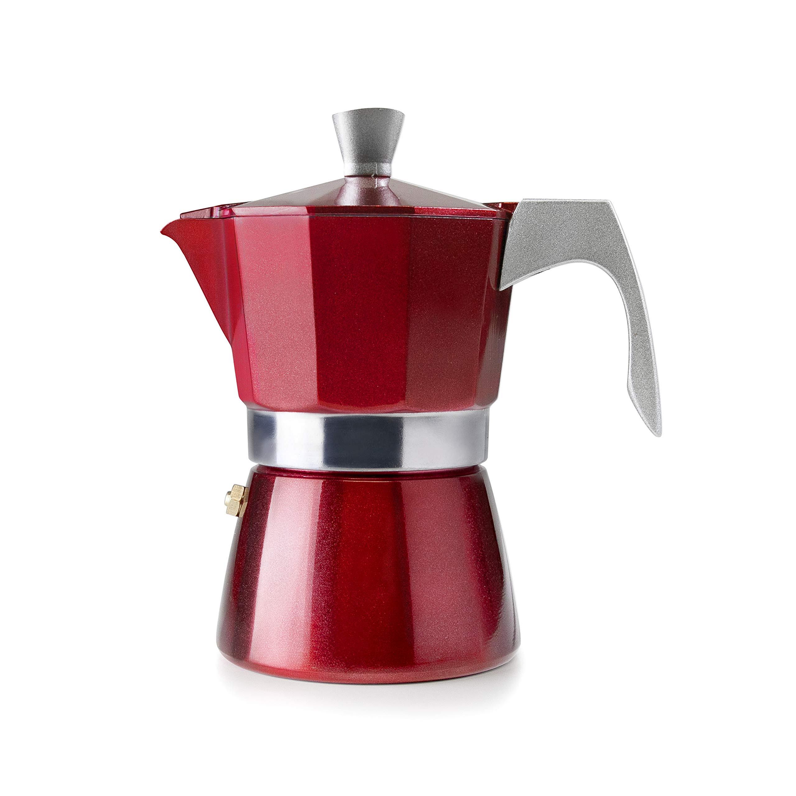 IBILI - Cafetera express Evva Red, 6 tazas, 300 ml, Aluminio fundido, Apto para inducción