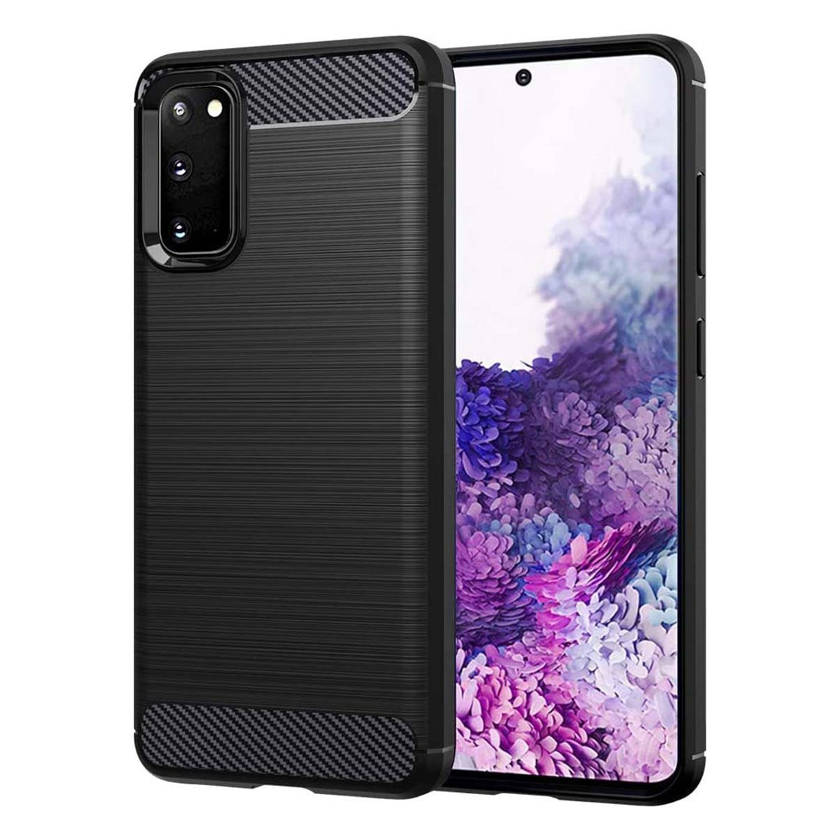 Tumundosmartphone Funda Gel Tpu Tipo Carbon Negra para Samsung Galaxy S20 Ultra