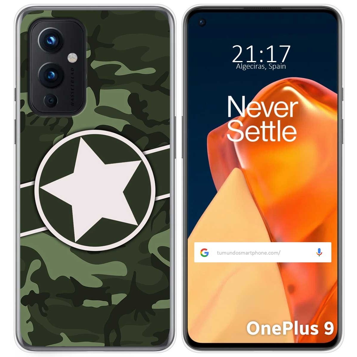 Tumundosmartphone Funda Gel Tpu para OnePlus 9 5G diseño Camuflaje 01 Dibujos