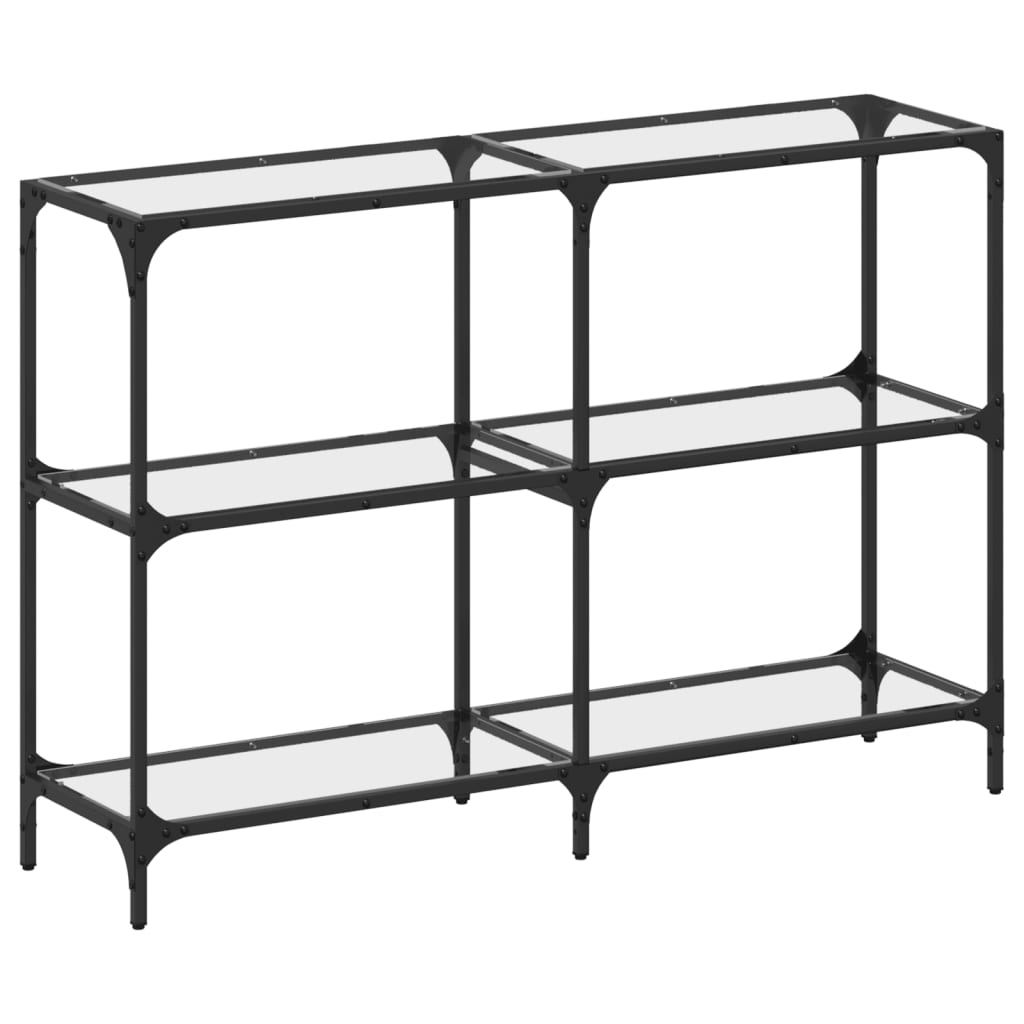 vidaXL Mesa consola superficie vidrio transparente acero 118,5x30x81cm