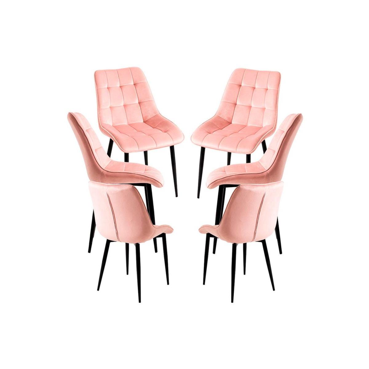 Regalos Miguel - Packs Sillas Comedor - Pack 6 Sillas Cade Terciopelo - Rosa