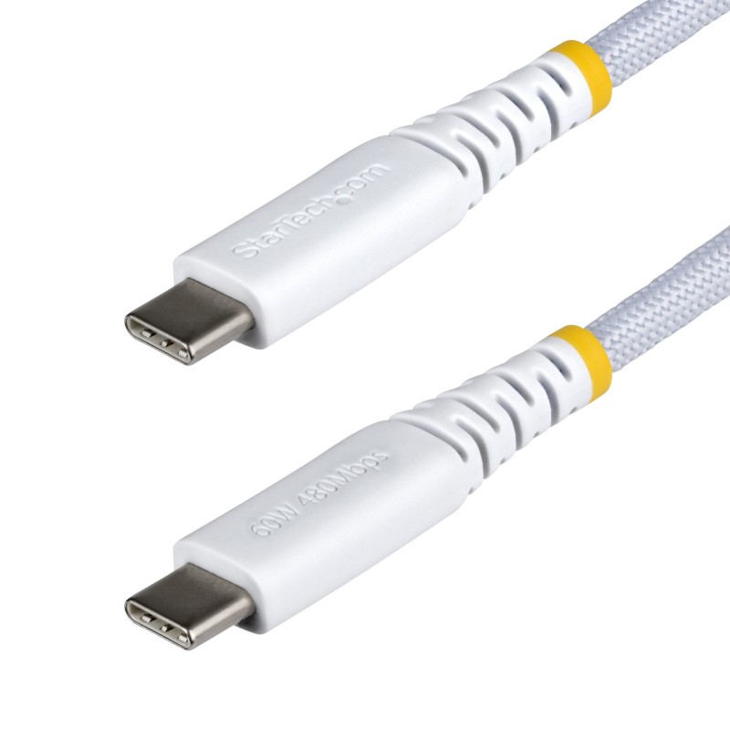 StarTech.com - Cable de Carga USB-C Trenzado de 3m - Cable Cargador USB Tipo C para Portátil - Cable Resistente - USB2CC3MNCBRWH USB2CC3MNCBRWH