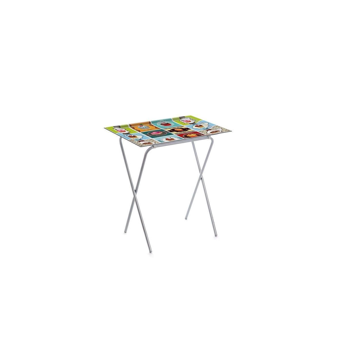 DON HIERRO - Mesa plegable auxiliar ADA con bandeja extraíble para interior y exterior-