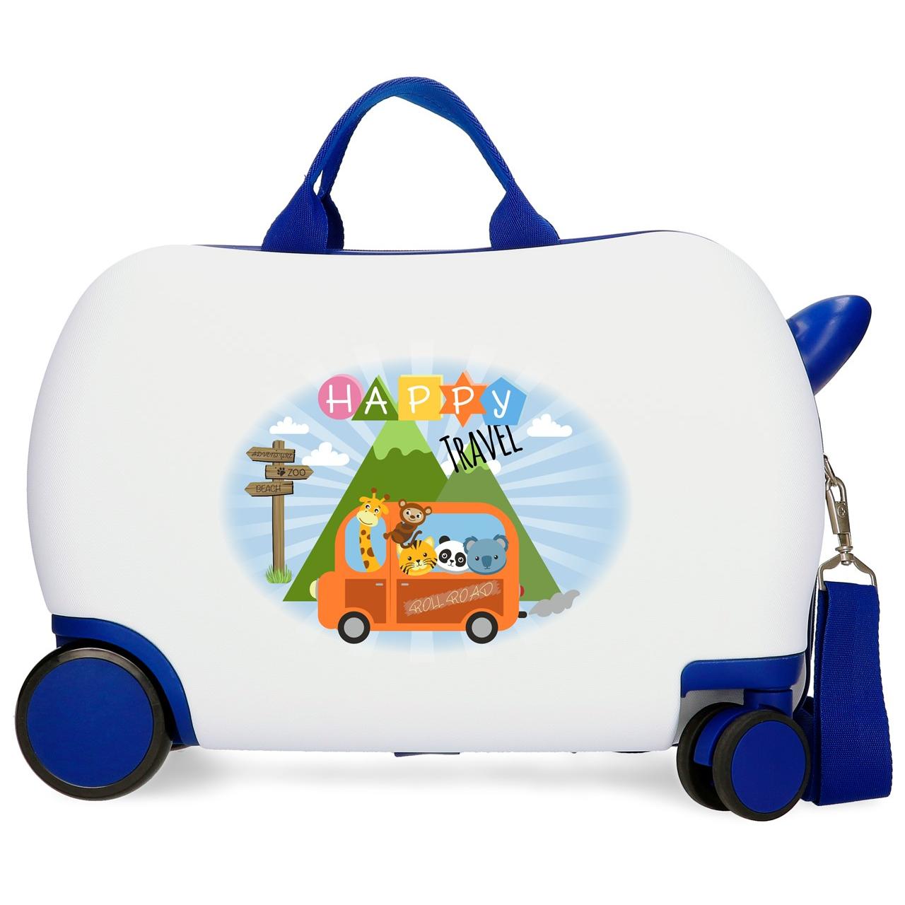 Roll Road - Maleta infantil correpasillos Little Me blanco 45x31x20