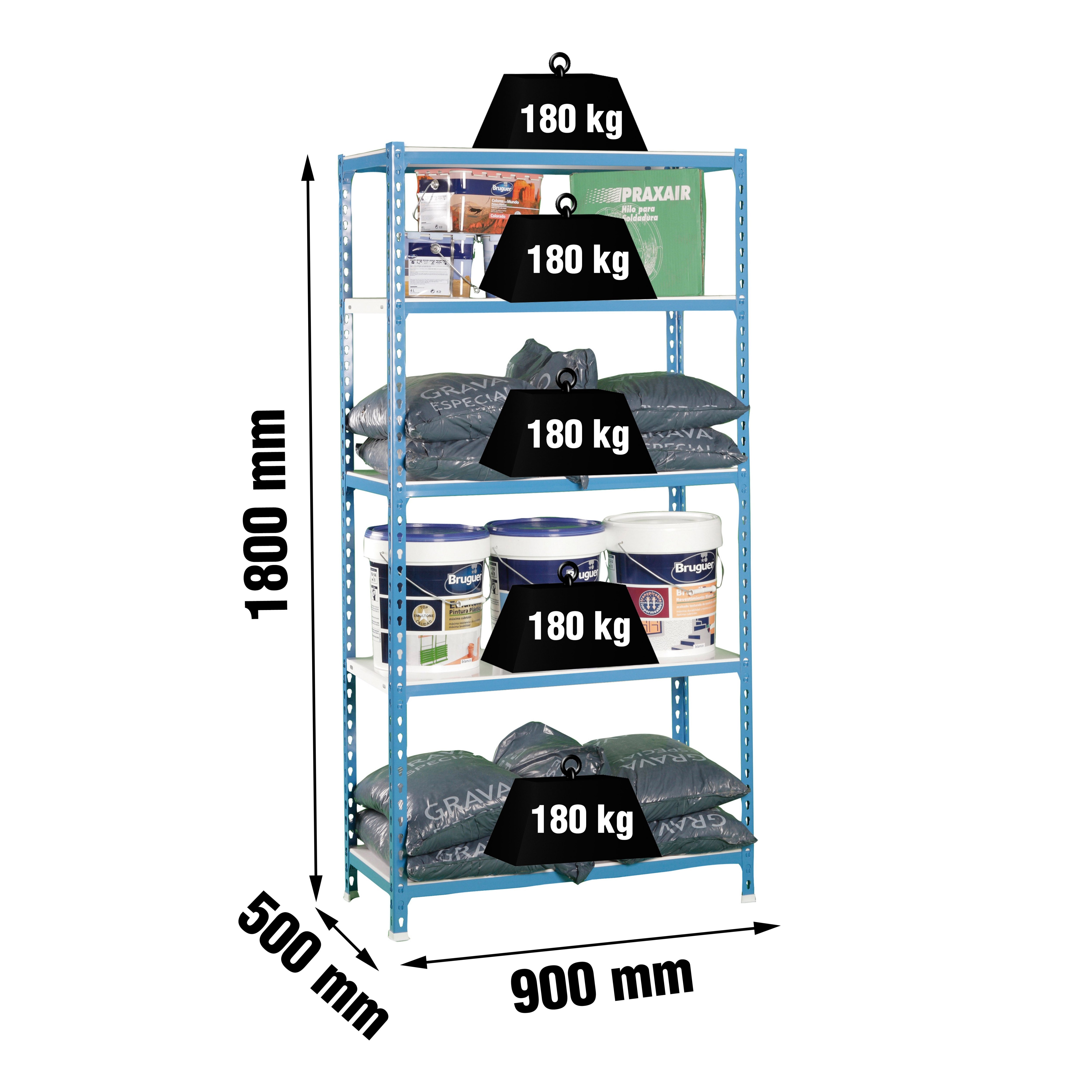 Estantería SIMONRACK Simonclick 5/500 azul/blanco