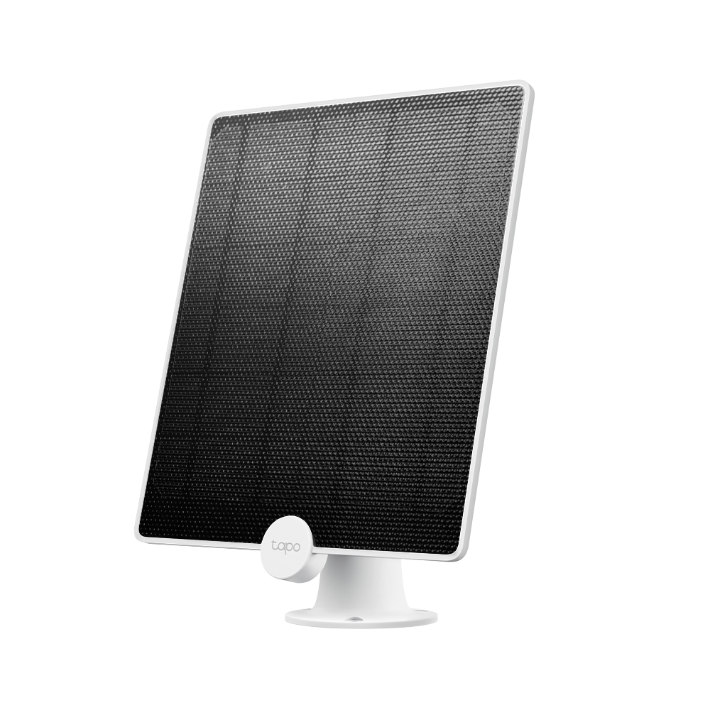 Tapo A200-4.5W Panel Solar (Blanco) para Cámara Vigilancia Inalámbrica con Batería, Fuente de Alimentación Continua, Impermeable, 360° de Montaje Ajustable(con Cable de 4m)