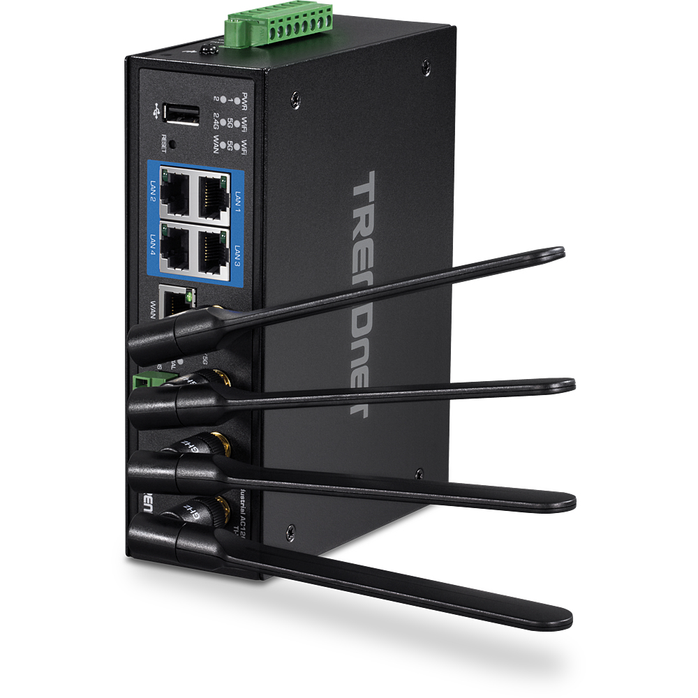 Trendnet TI-W100 - Doble banda (2,4 GHz / 5 GHz) - Gigabit Ethernet - Negro