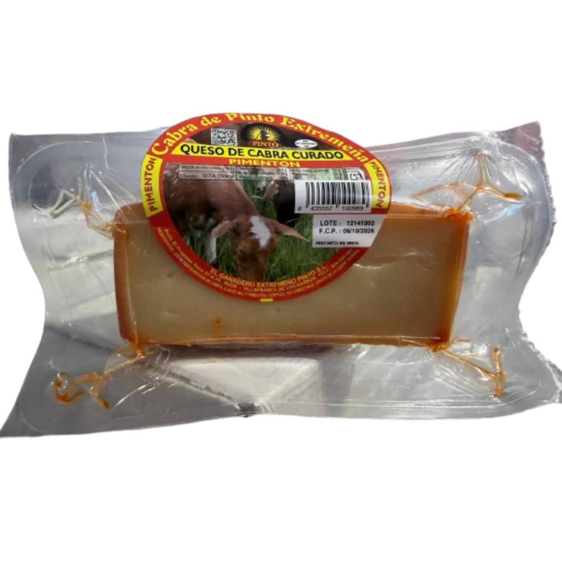 QUESO pinto cabra pimenton 400g-450g(Dado que el producto está cortado a mano, puede haber algunos errores en el peso)