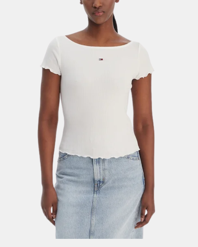 TOMMY HILFIGER DW0DW22460YBL Camisetas Manga corta Mujer Blanco
