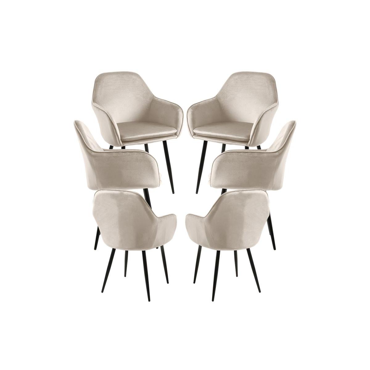 Regalos Miguel - Packs Sillas Comedor - Pack 6 Sillas Chic Black - Beige