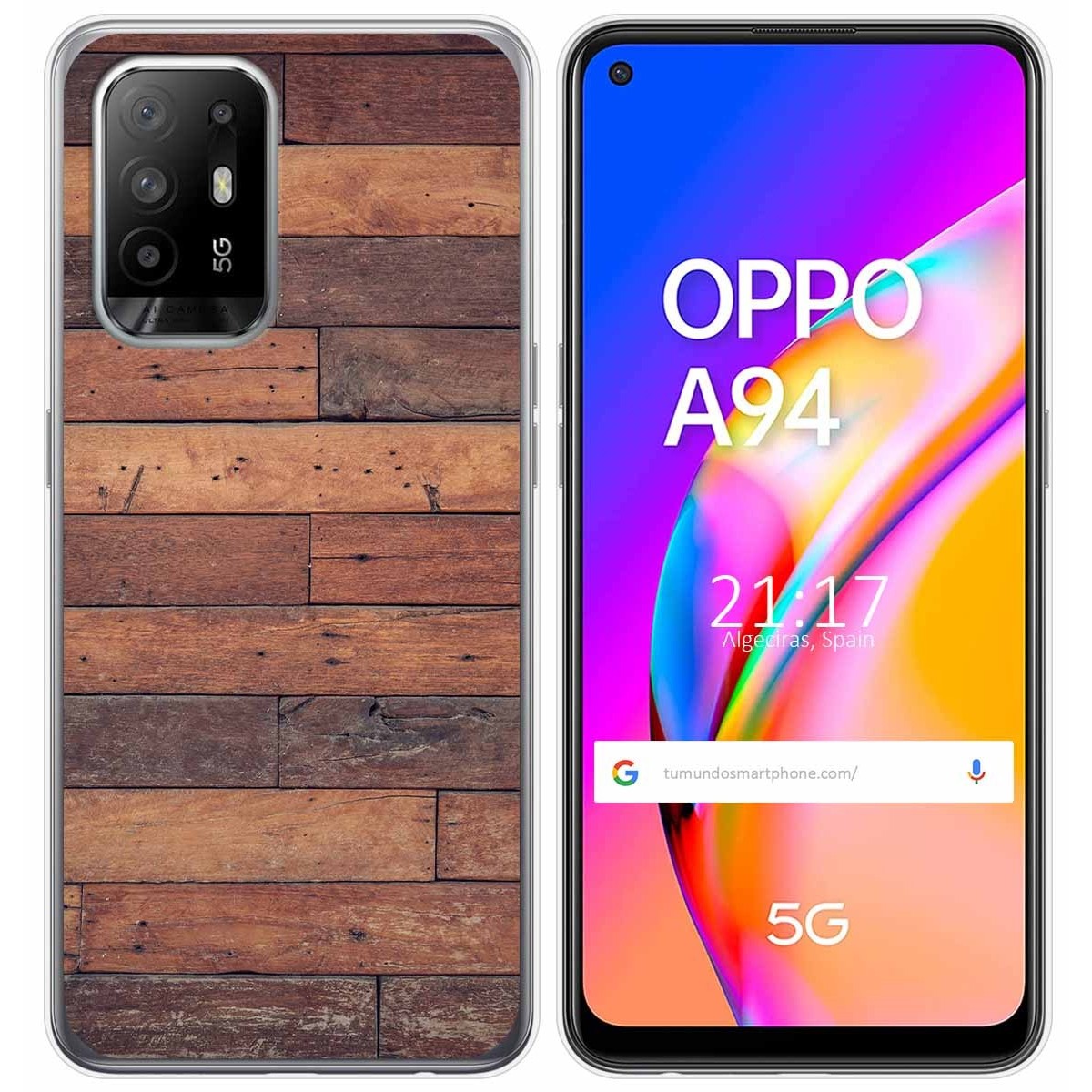 Tumundosmartphone Funda Gel Tpu para Oppo A94 5G diseño Madera 03 Dibujos