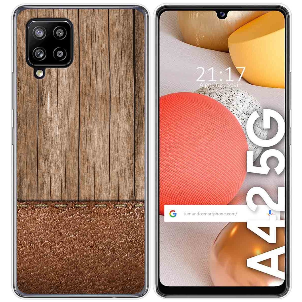 Tumundosmartphone Funda Gel Tpu para Samsung Galaxy A42 5G diseño Madera 09 Dibujos