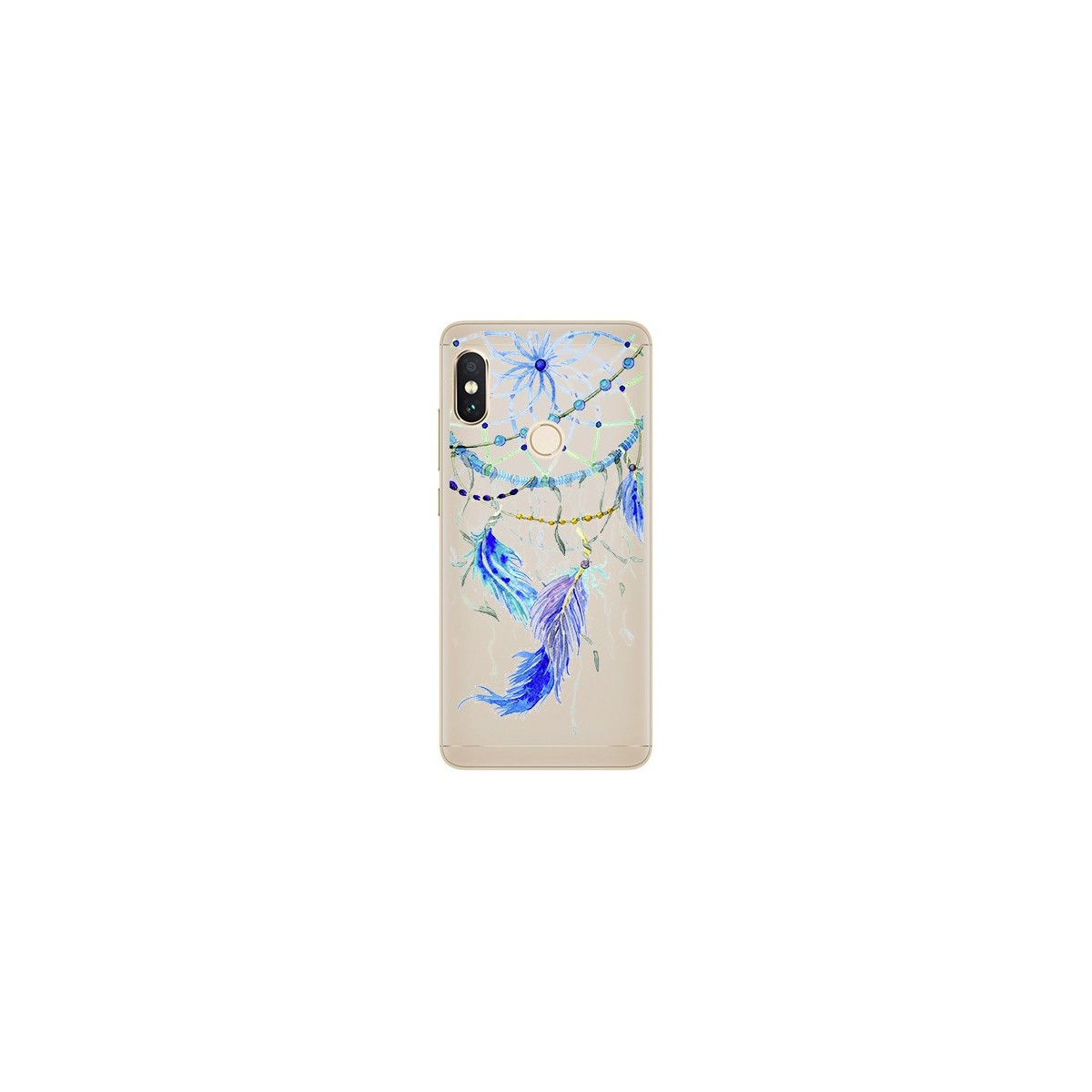 Tumundosmartphone Funda Gel Transparente para Xiaomi Redmi Note 5 / Note 5 Pro Diseño Plumas Dibujos