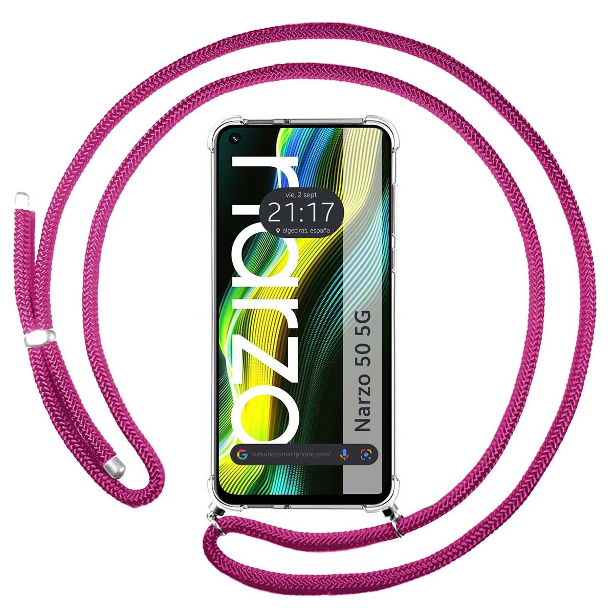 Tumundosmartphone Funda Colgante Transparente Realme Narzo 50 5G Protección Móvil