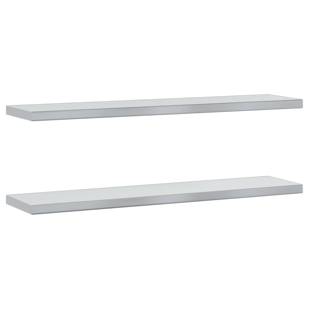 Vidaxl Estantes de Pared 2 Uds Acero Inoxidable 100x23,5x3 Cm Plateado Negro