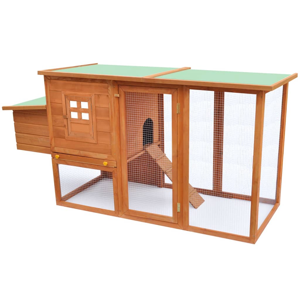 vidaXL Madera Gallinero con 1 Jaula para Huevos Animales Cerramiento Color Latón,  Gris,  Marrón y mas