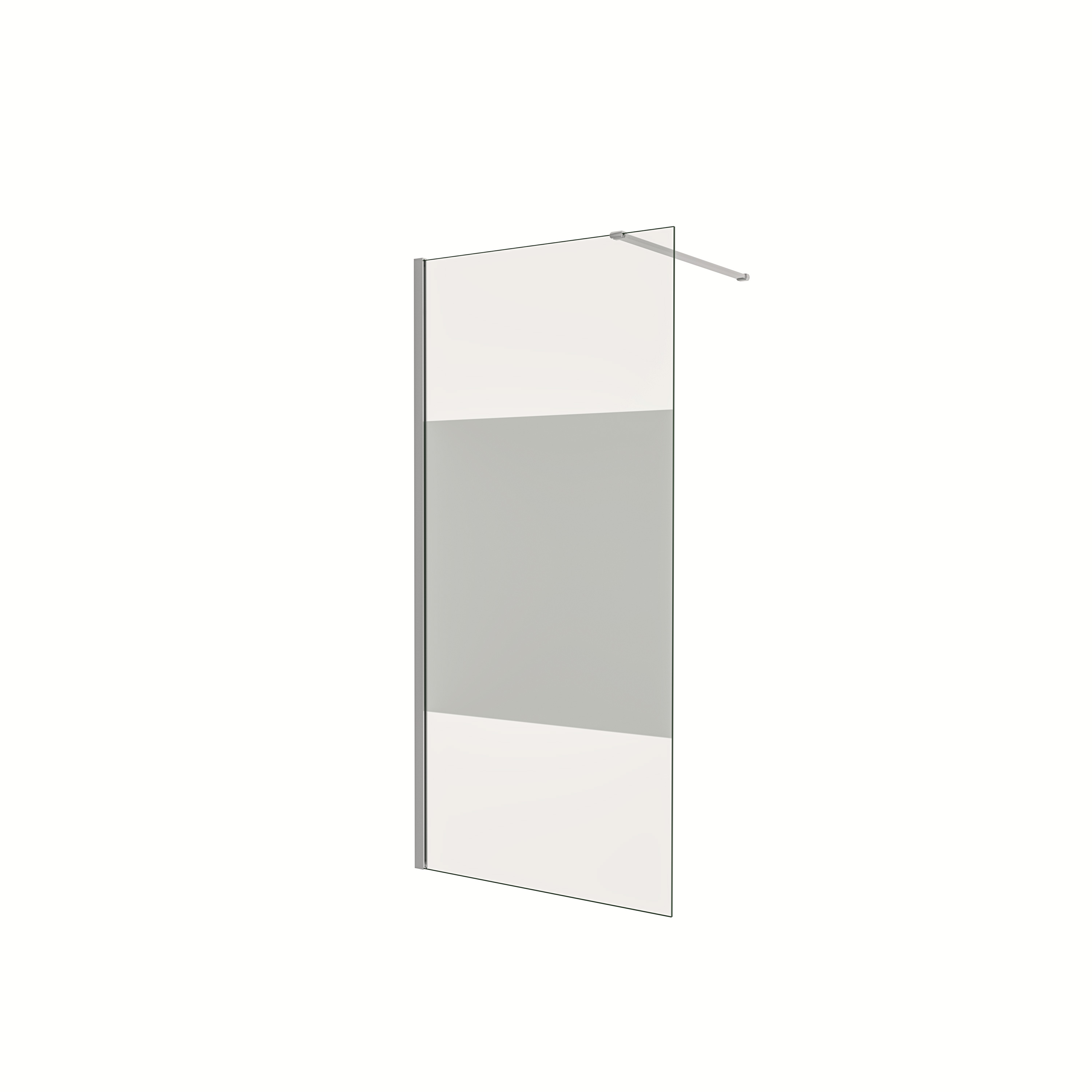 AICA Panel de ducha Serigrafiado Central Vidrio 8mm con Película de Seguridad a Prueba de Explosiones (68-70)x200cm con Barra1 90cm