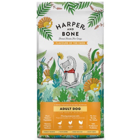 Harper and Bone – Pienso para perros adultos medianos, grandes y gigantes Harper and Bone pato, pollo y pavo 18 kg.