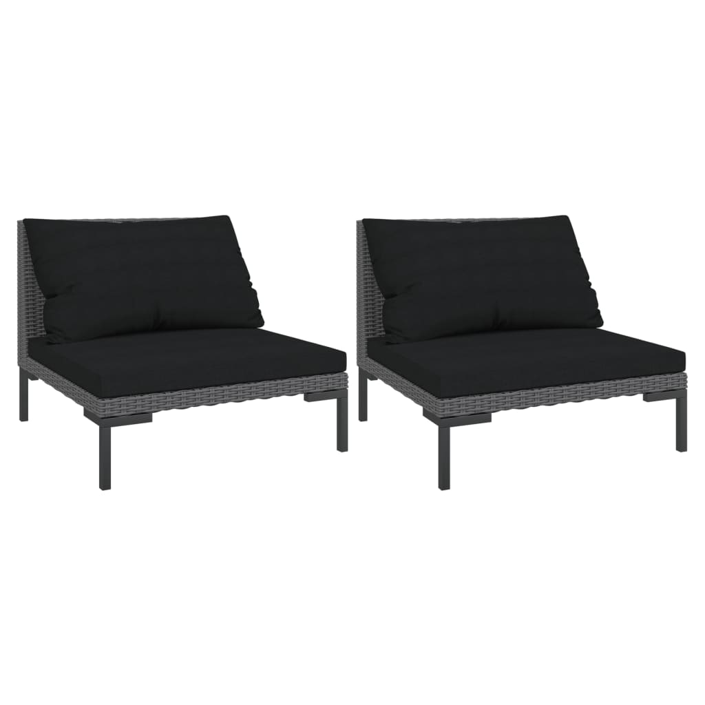 Vidaxl Sofá de Jardín Semicircular de Ratán Sintético con Mesa