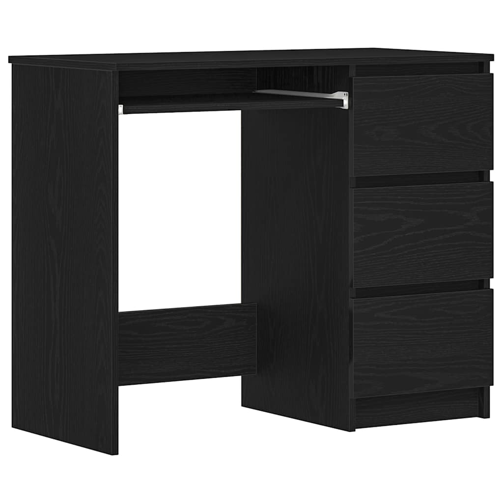 vidaXL Escritorio de madera contrachapada roble negro 90x45x76 cm
