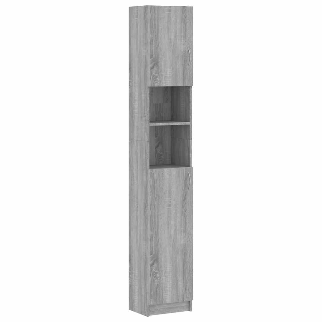 vidaXL Armario de baño madera de ingeniería gris Sonoma 32x25,5x190 cm