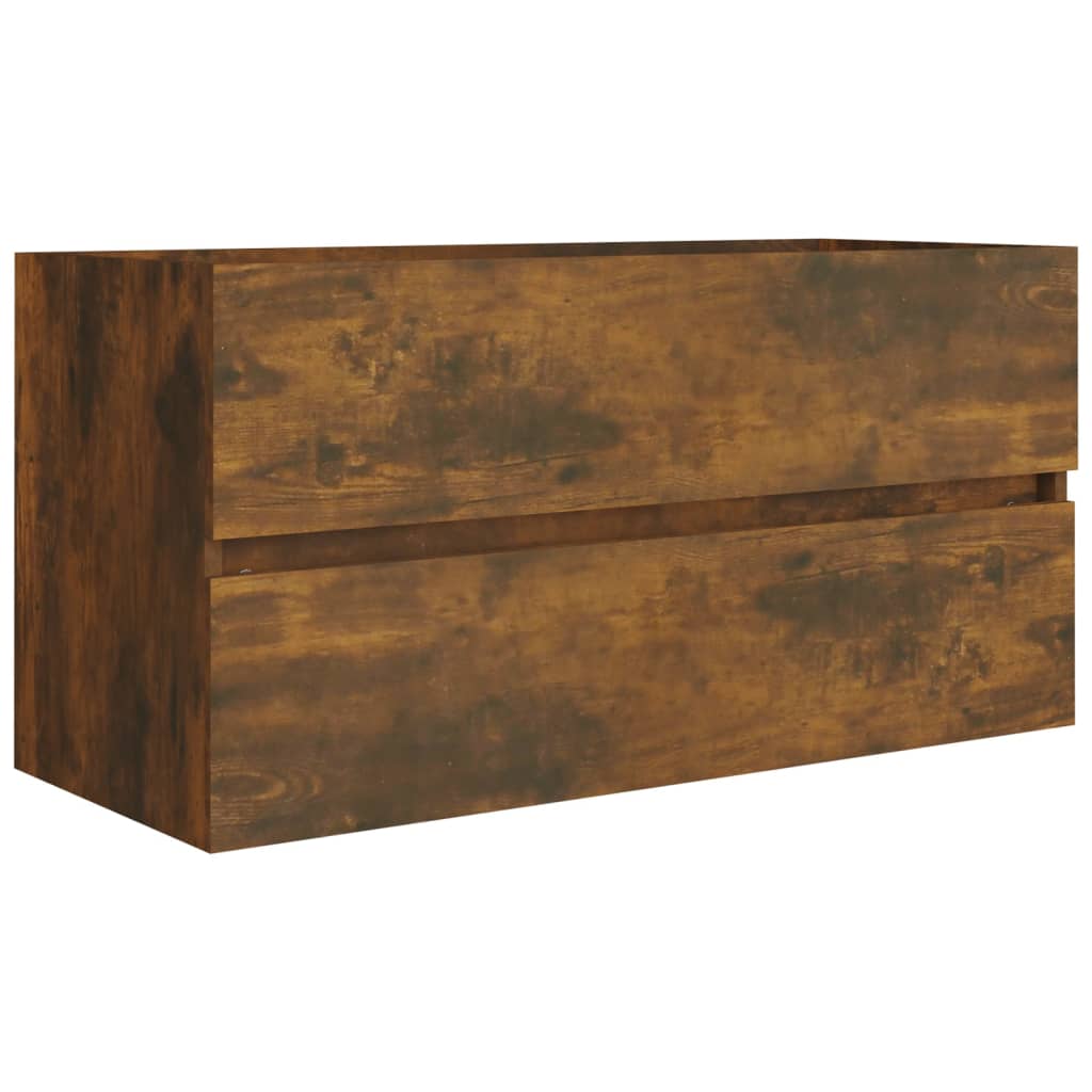 vidaXL Armario para lavabo madera contrachapada 90x38,5x45 cm en color Negro/Blanco brillante/Gris sonoma y más | almacenamiento funcional diseño moderno para baño dormitorio sala