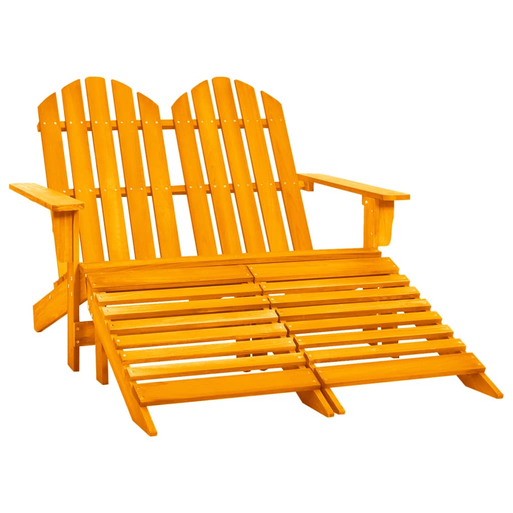 vidaXL Silla Adirondack de jardín 2 plazas madera de abeto