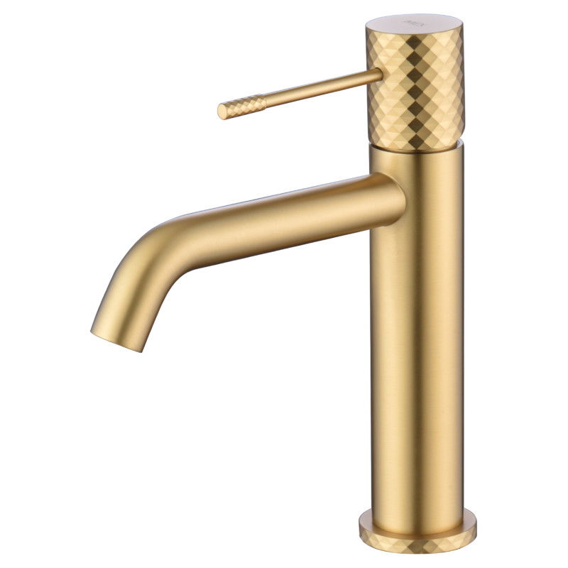 Imex Génova BDG053-1OC grifo monomando lavabo latón acabado oro cepillado tecnología Cold Open