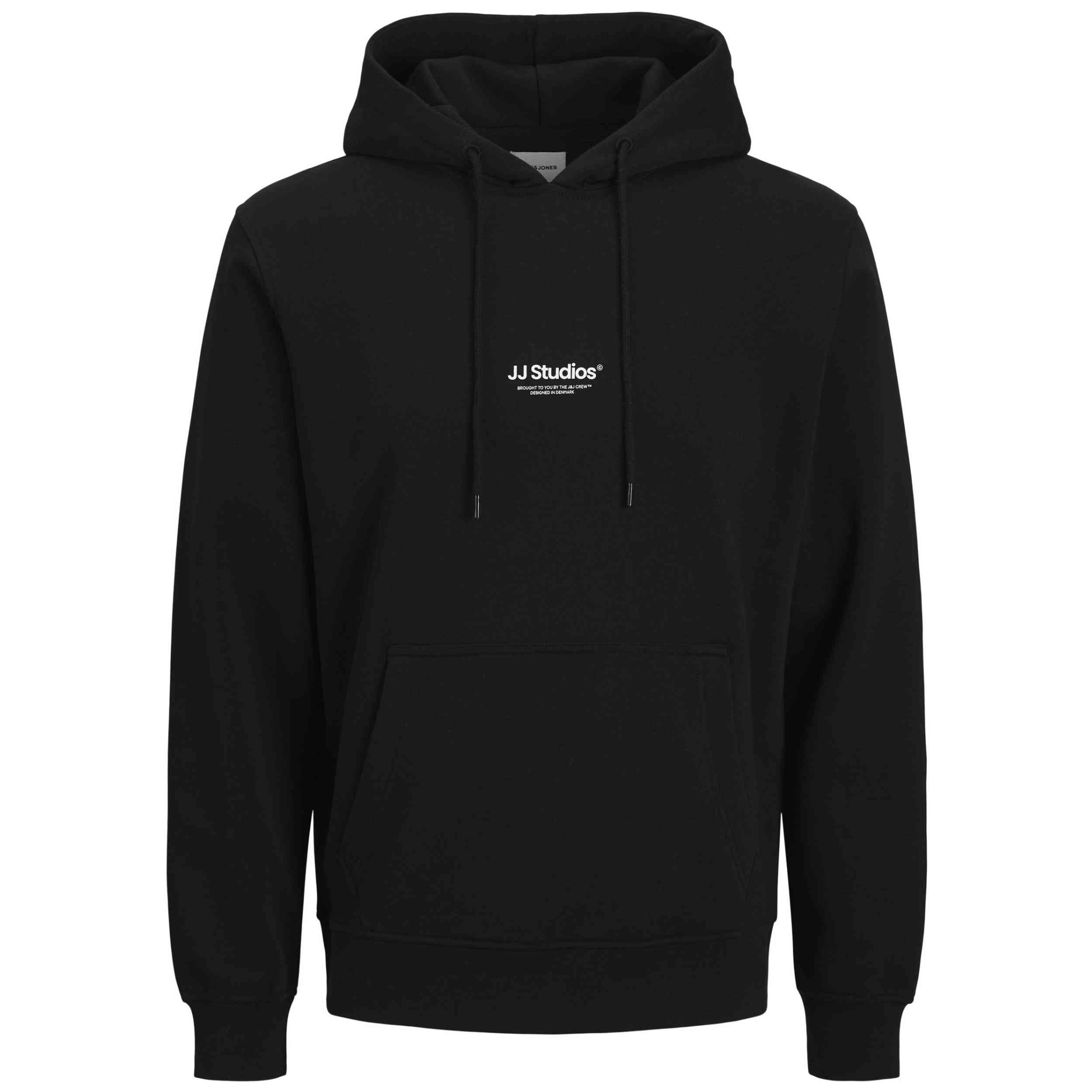 Sudadera Con Capucha  Jack And Jones Estampado Hombre Negro - Corte Relaxed