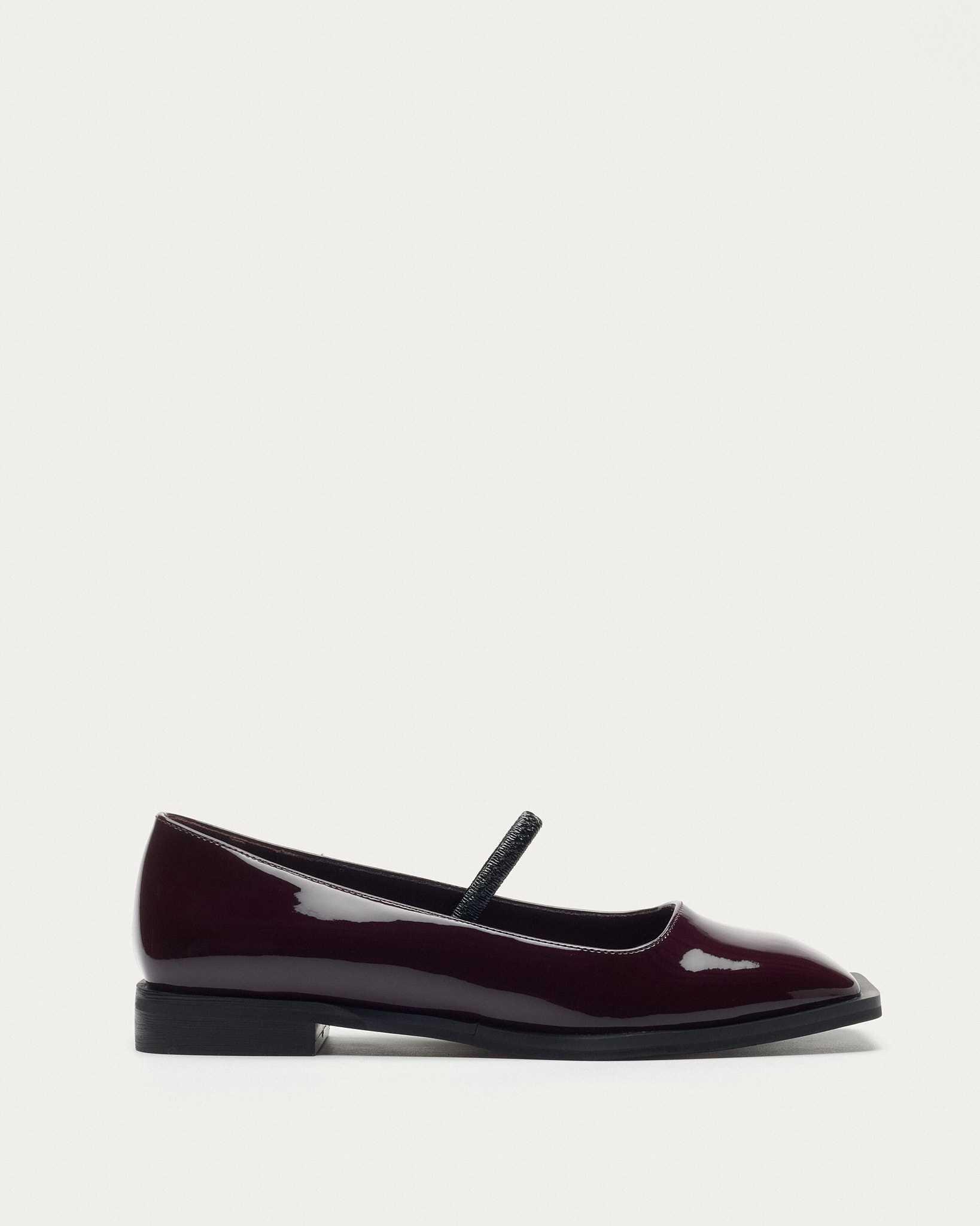 MIM Mare Zapatos planos para mujer burdeos en charol sintético 9374161928522